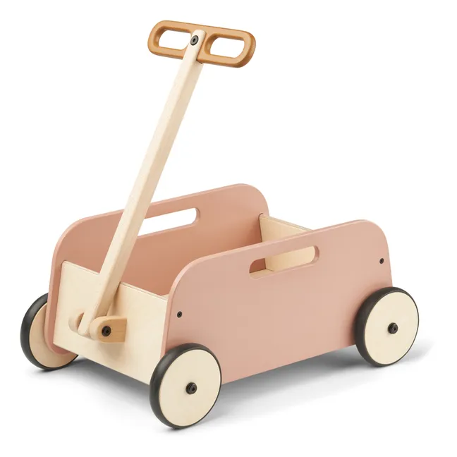 Tyra Wooden Pull Cart | Pink