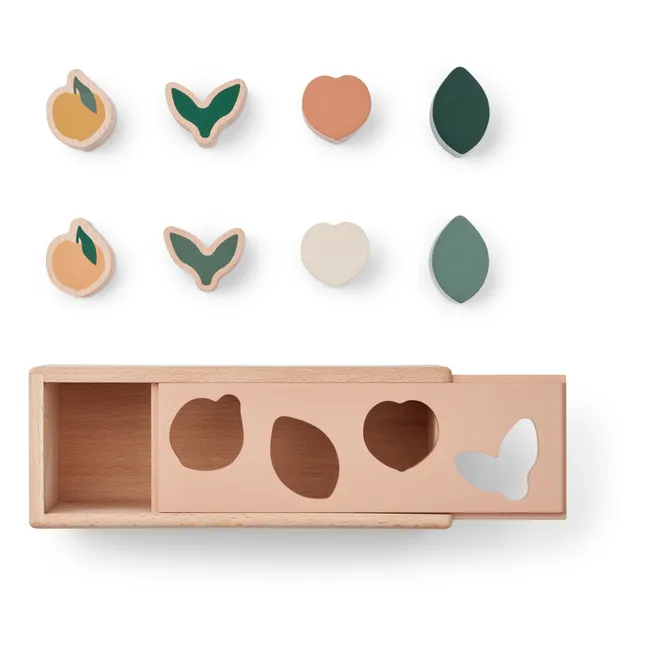 Caja de formas de madera Midas | Rosa Melocotón