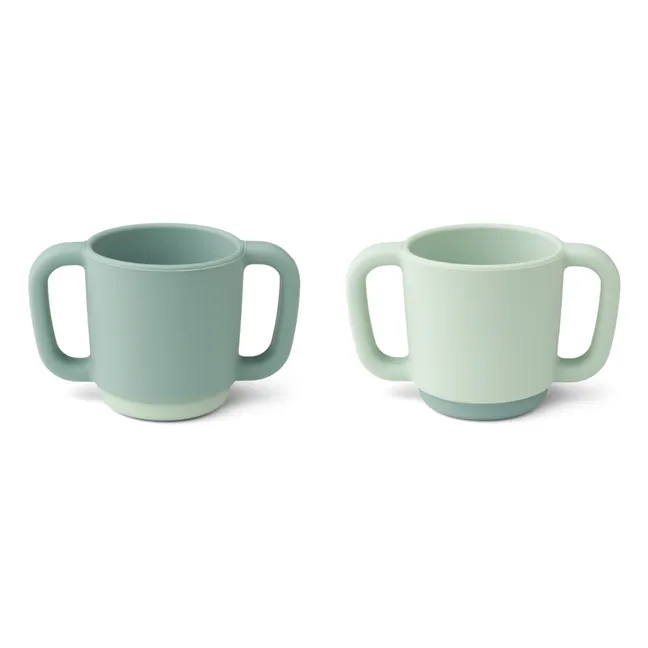 Alicia Silicone Learning Cups - Set of 2 | Grey blue