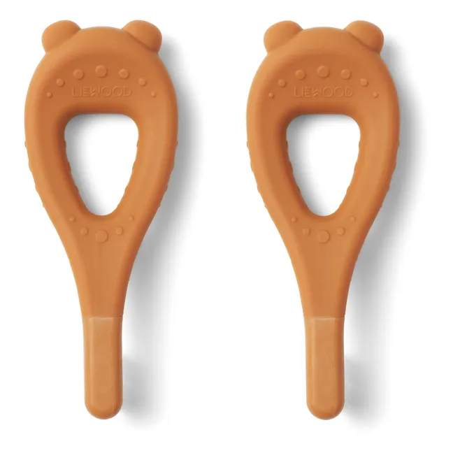 Janelle Silicone Baby Toothbrushes - Set of 2 | Mustard