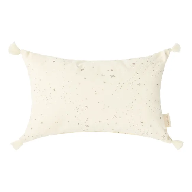 Stories rectangular cushion in organic cotton | Ecru