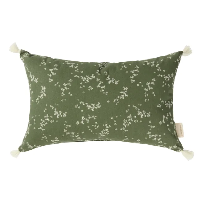 Stories rectangular cushion in organic cotton | Green