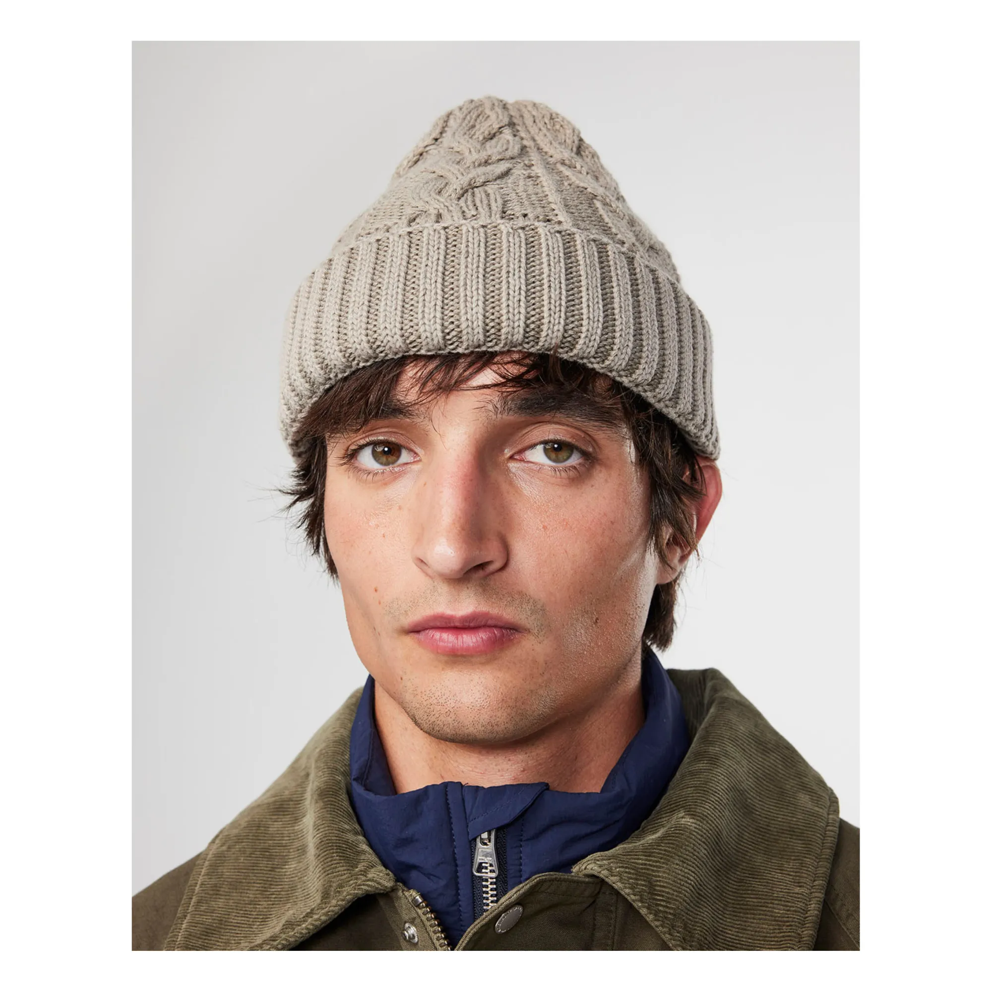 Bonnet Cable 6619 Coton Bio | Beige- Image produit n°1