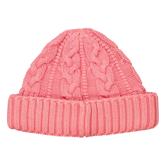 Cable 6619 organic cotton hat | Coral