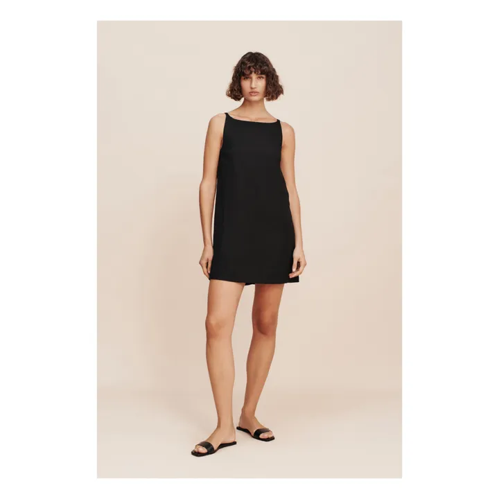 Posse - Jordan Mini Linen Dress - Black | Smallable
