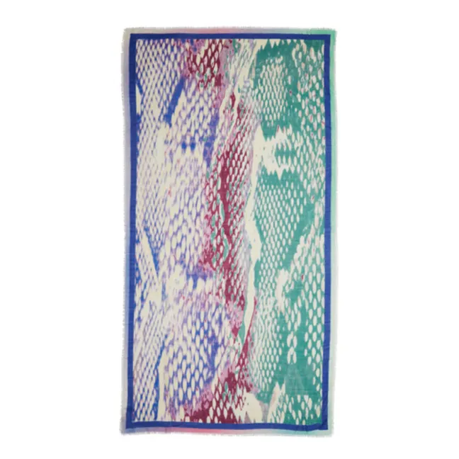 Pañuelo Serpentine de lana y seda | Azul