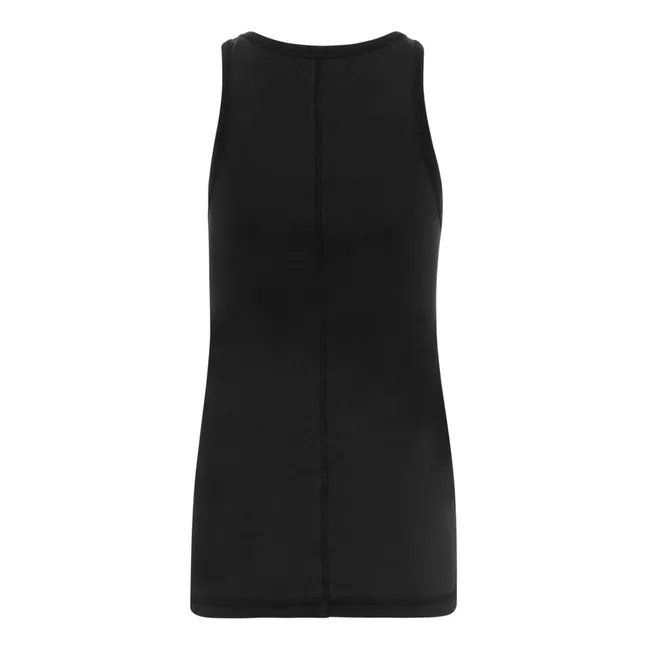 Organic Cotton Singlet Tank Top | Black