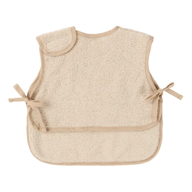 Bib apron in organic cotton terry cloth | Sand