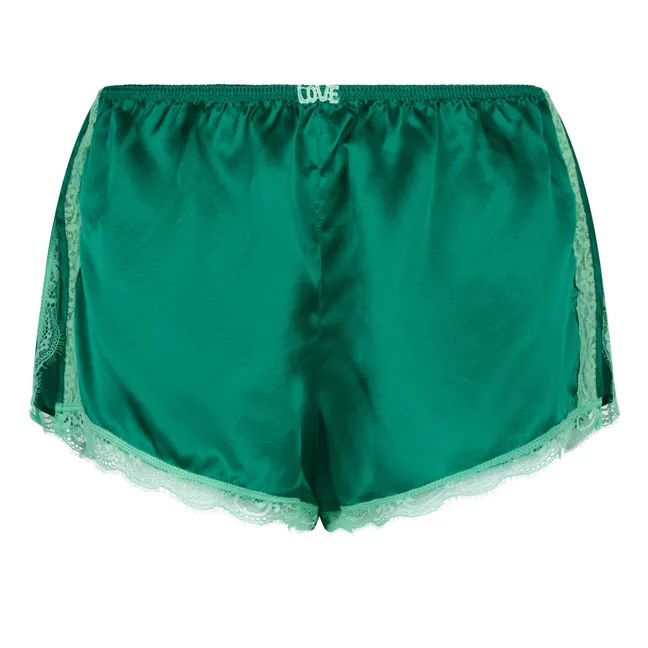 Pantalones cortos de pijama de seda Apollo | Verde