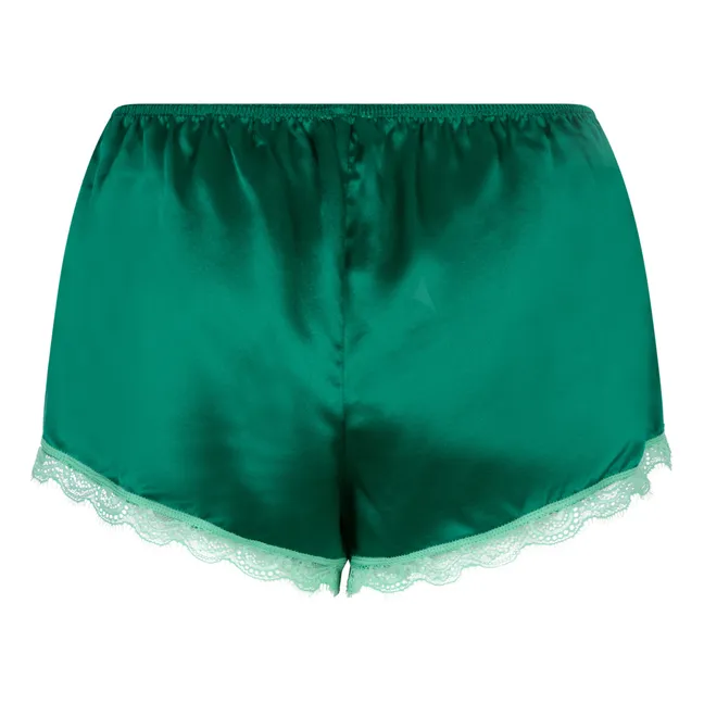 Pantalones cortos de pijama de seda Apollo | Verde