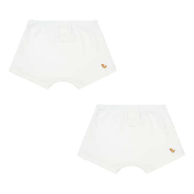 2er-Pack Boxer Uni Coton Bio | Weiß