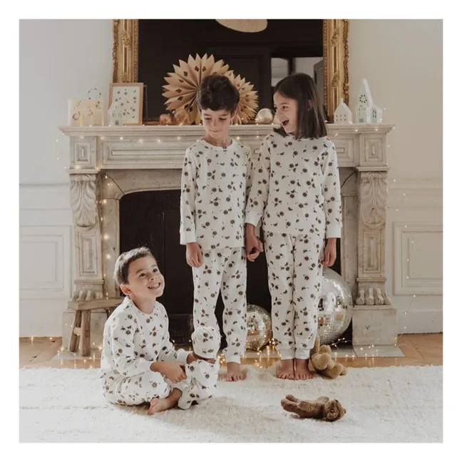 Pyjamas Velvet Organic Cotton Anise Stars | Ecru
