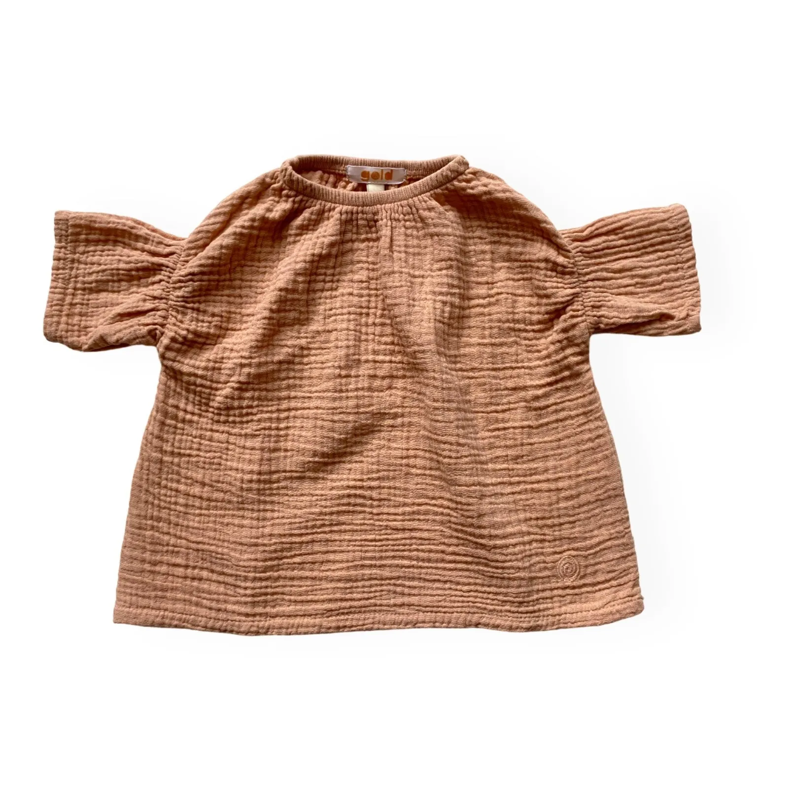 Gold, Olalala Camel Dez Organic Cotton Dress