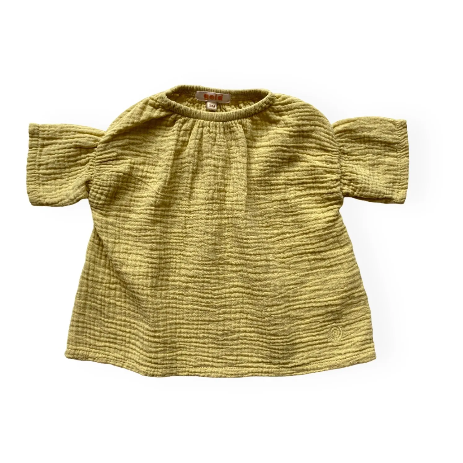 Gold, Olalala Mustard Dez Organic Cotton Dress
