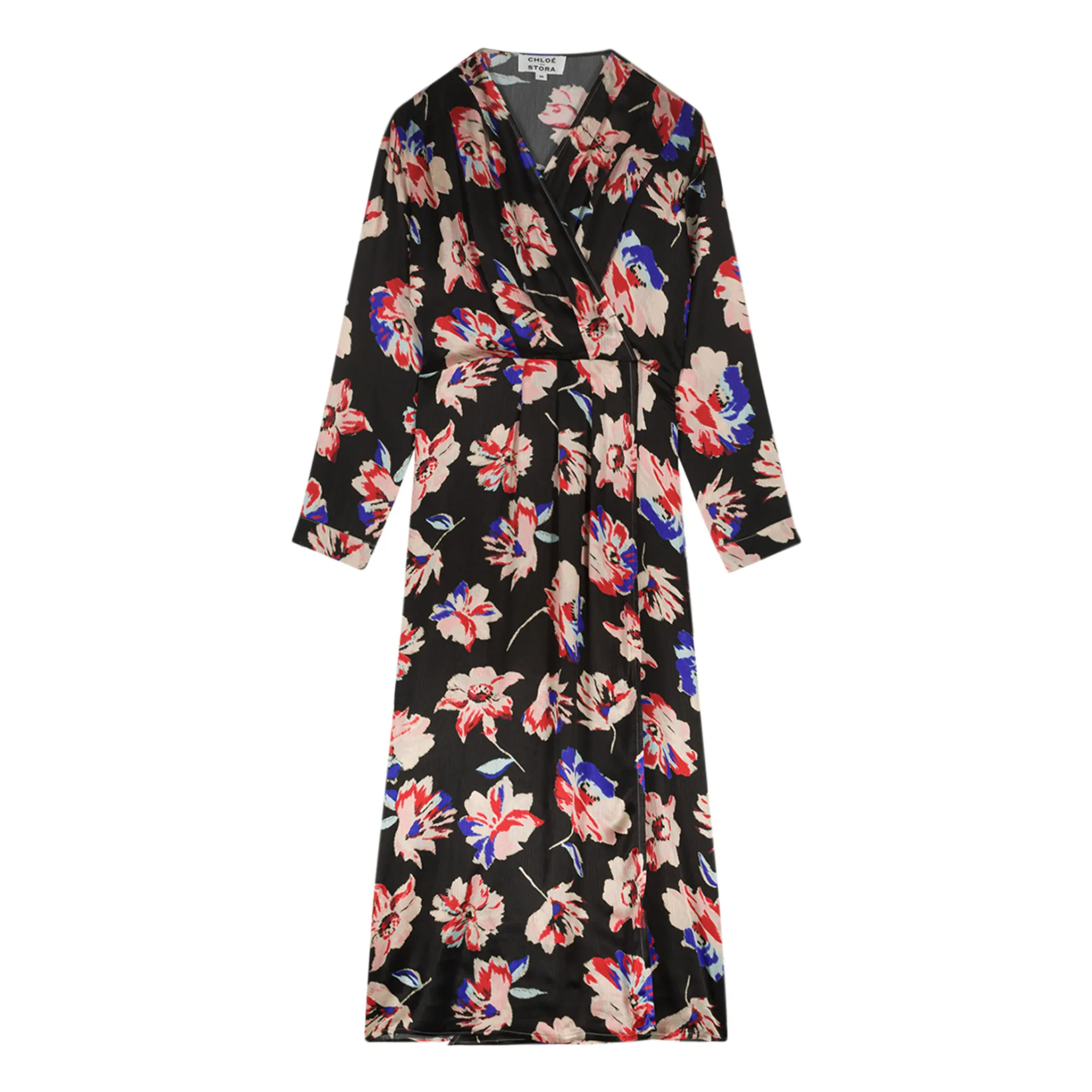 Chloé Stora Black Memphis Satin Print Maxi Dress