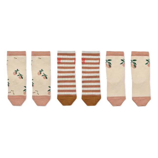 Set of 3 Silas Socks | Peach