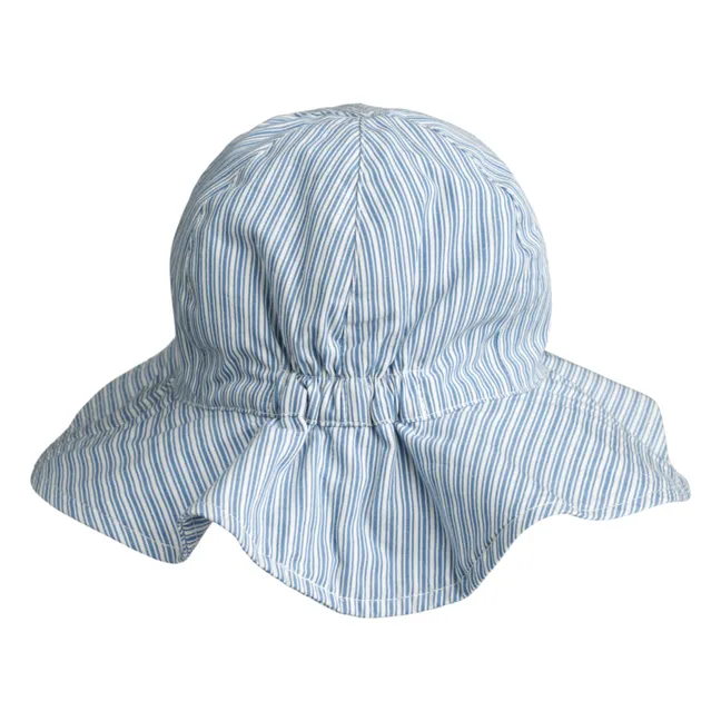 Amelia organic cotton striped hat | Blue