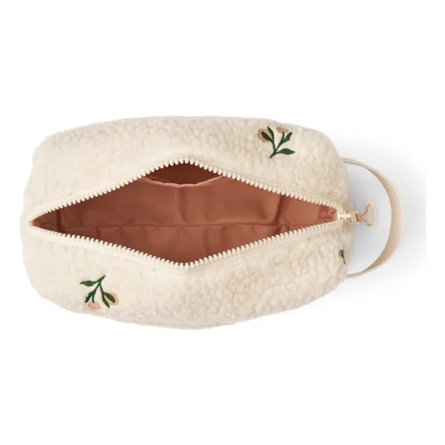 Trine Embroidered Recycled Fibre Pencil Case | Peach/Sandy Embroidery