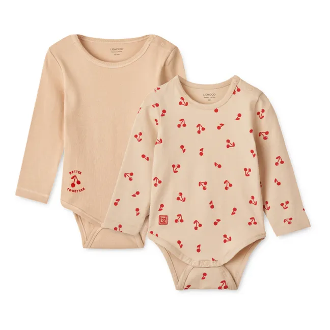 Set of 2 Yanni Long Sleeve Bodies | Pale pink