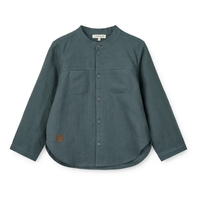 Flynn Linen shirt | Grey blue