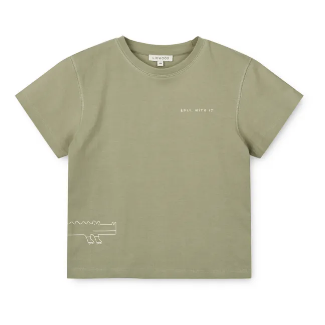 Sixten Crocodile T-shirt | Light khaki