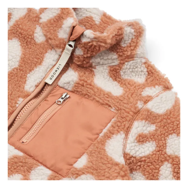 Veste Nolan Polaire Leopard | Rose pêche