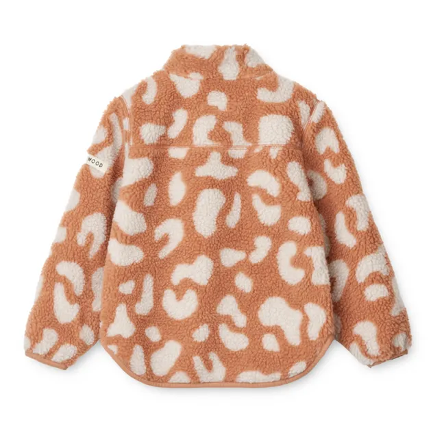 Veste Nolan Polaire Leopard | Rose pêche