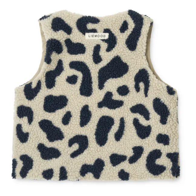 Helgo Leopard Sleeveless Jacket | Beige