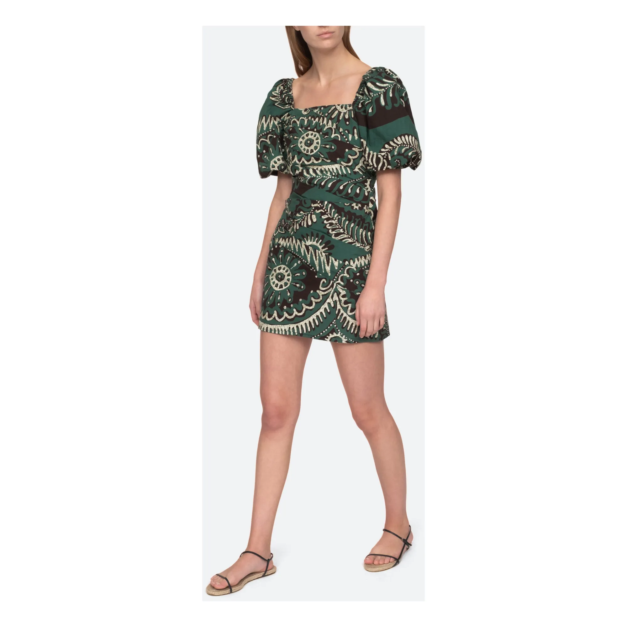 Sea Ny Green Charlough Embroidered Dress