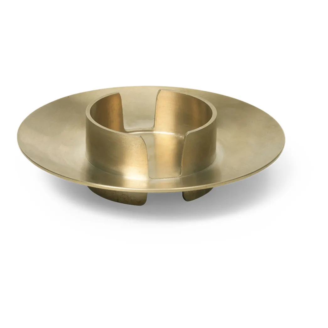 Ferm Living Gold Block Candlestick In Brass