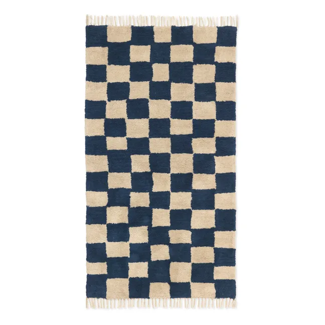 Alfombra de damero Mara  | Azul