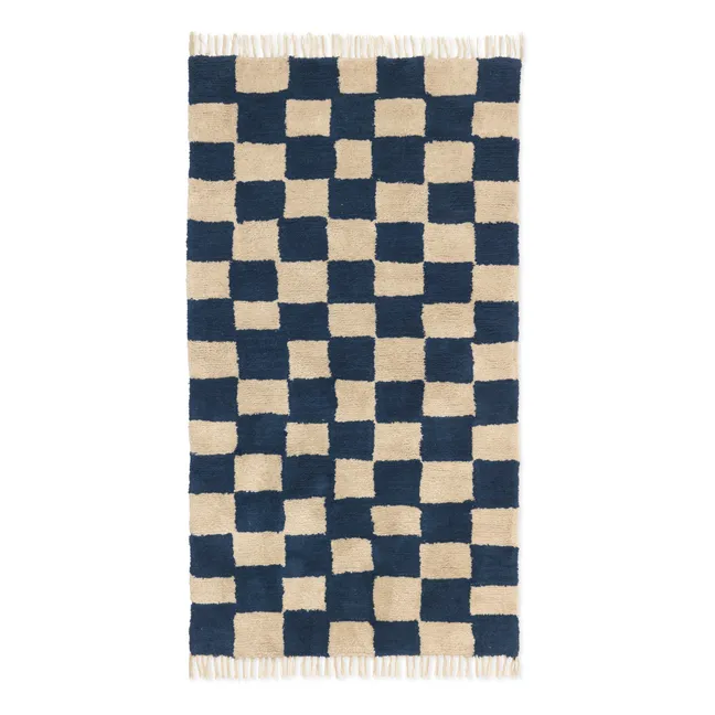 Mara checkerboard carpet  | Blue
