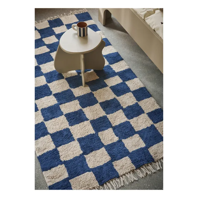 Mara checkerboard carpet  | Blue