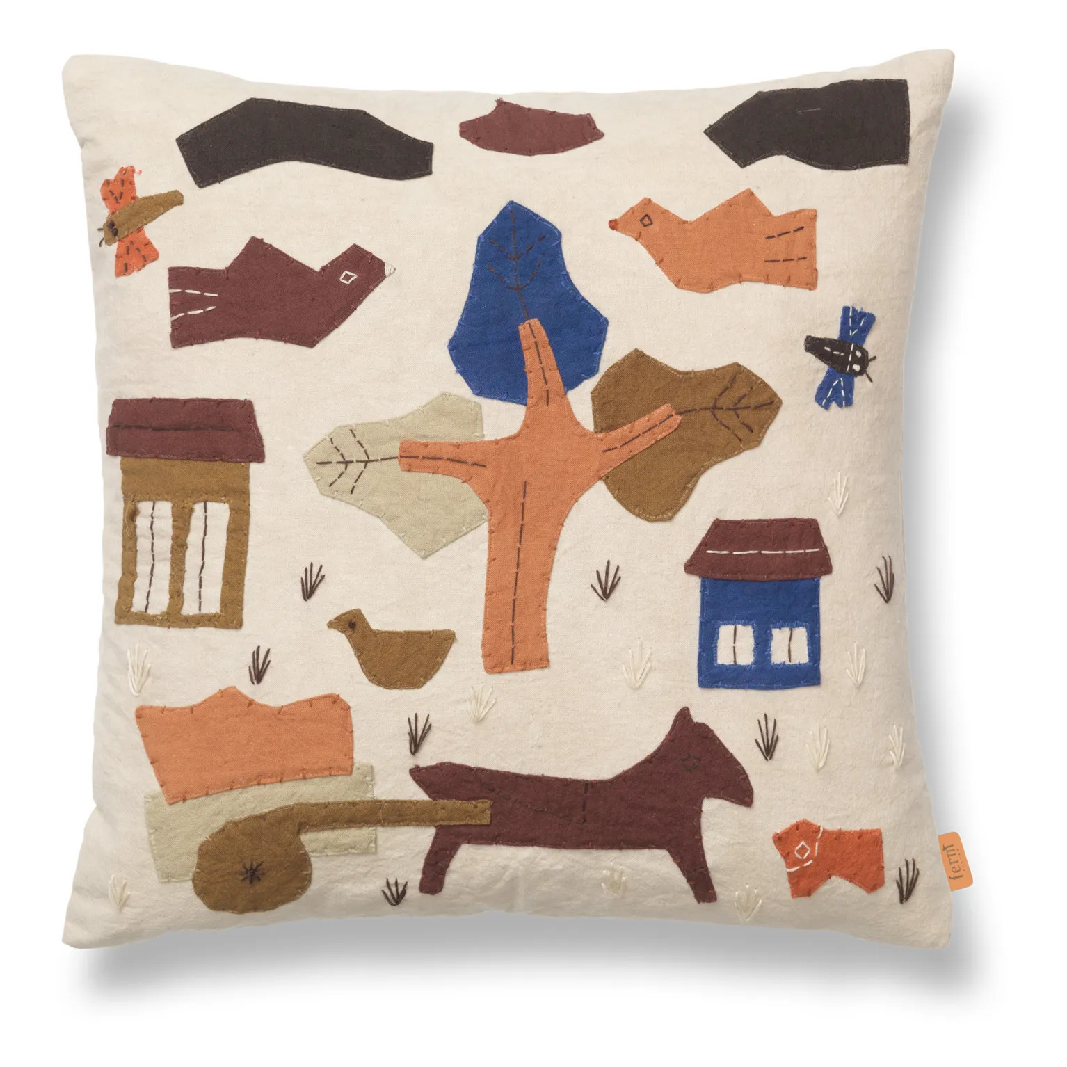Ferm Living Kids Off White Village Cushion