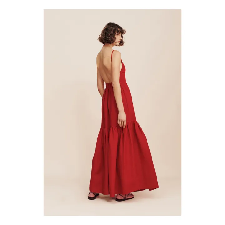 Vestido Elise Linen | Rojo- Imagen del producto n°3