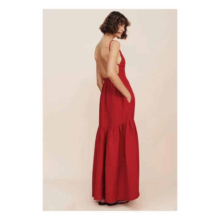 Vestido Elise Linen | Rojo- Imagen del producto n°4