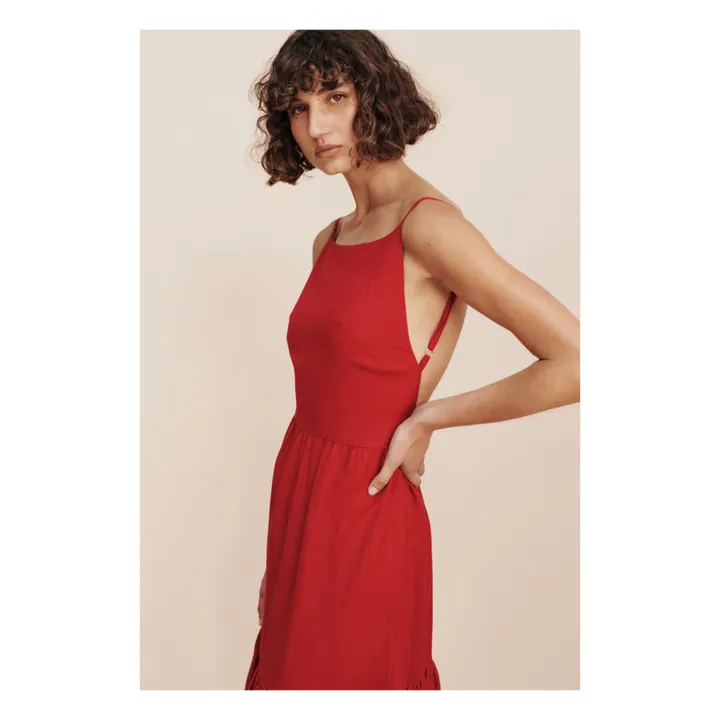 Vestido Elise Linen | Rojo- Imagen del producto n°5
