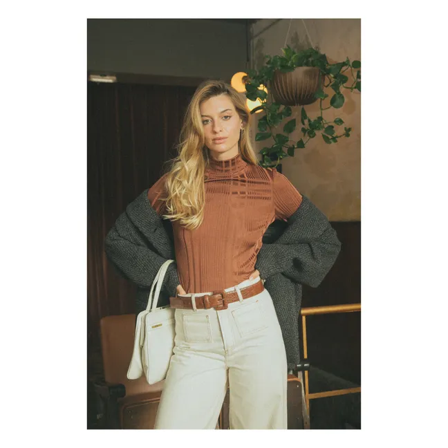 Abrigo corto de lana reciclada | Gris Jaspeado