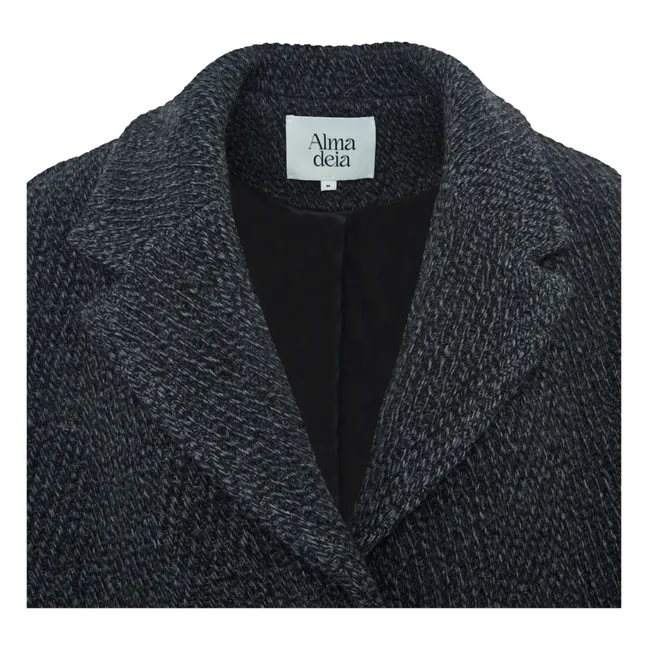 Cappotto corto in lana riciclata | Grigio chiné