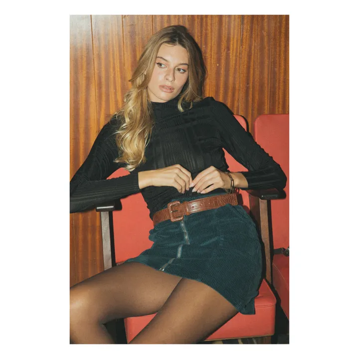 Jersey de punto elástico | Negro- Imagen del producto n°0