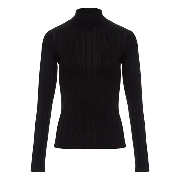 Jersey de punto elástico | Negro- Imagen del producto n°1