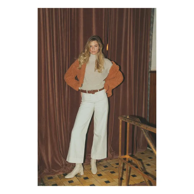 Chaqueta abotonada de sherpa boxy | Ladrillo