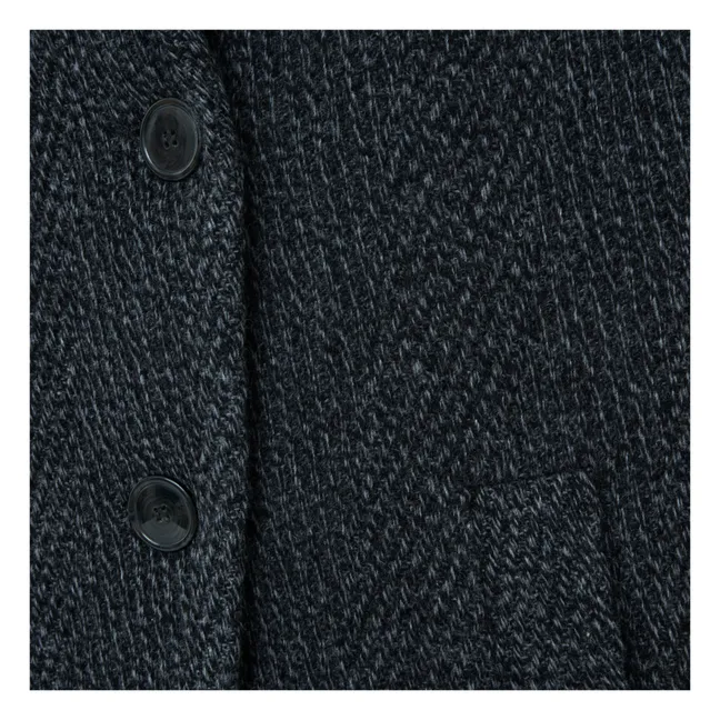 Abrigo corto de lana reciclada | Gris Jaspeado