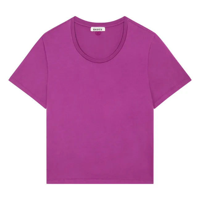Maglietta donna manica corta in cotone biologico | Fuscia