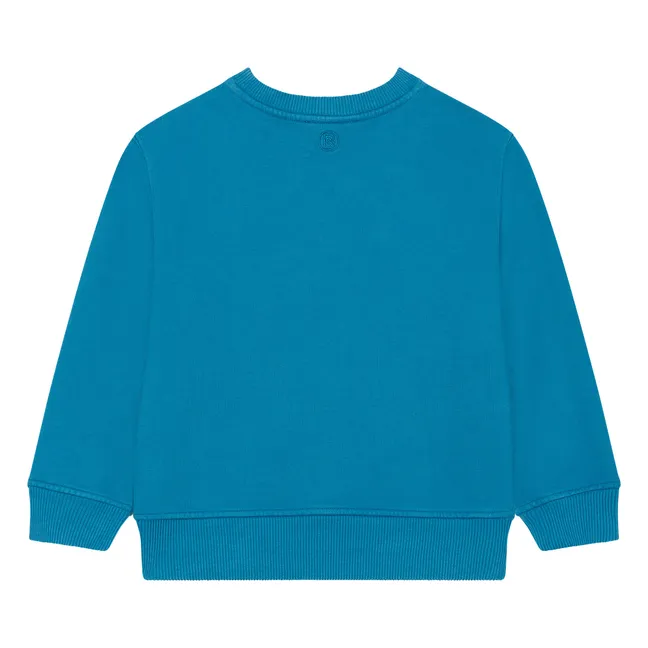 Sudadera Creneck de moletón ecológico | Azul Mar