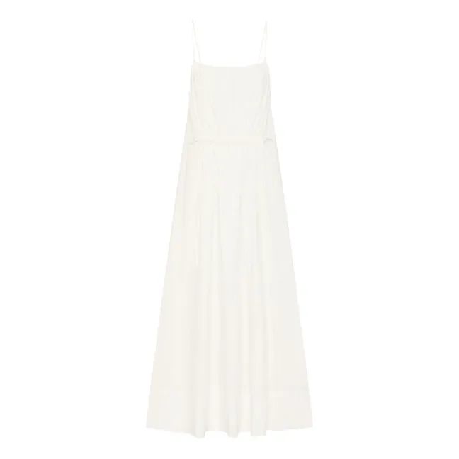 Relaxed Drawstring Dress | White