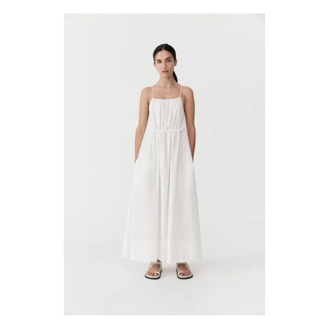 Relaxed Drawstring Dress | White