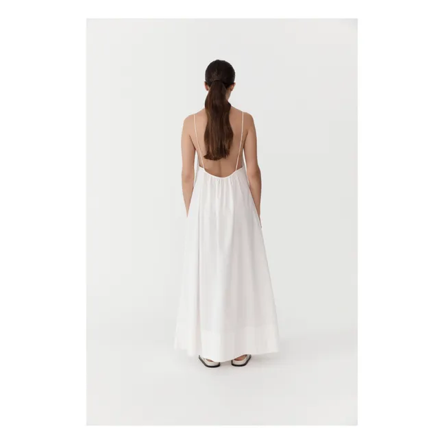 Relaxed Drawstring Dress | White