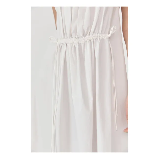 Relaxed Drawstring Dress | White
