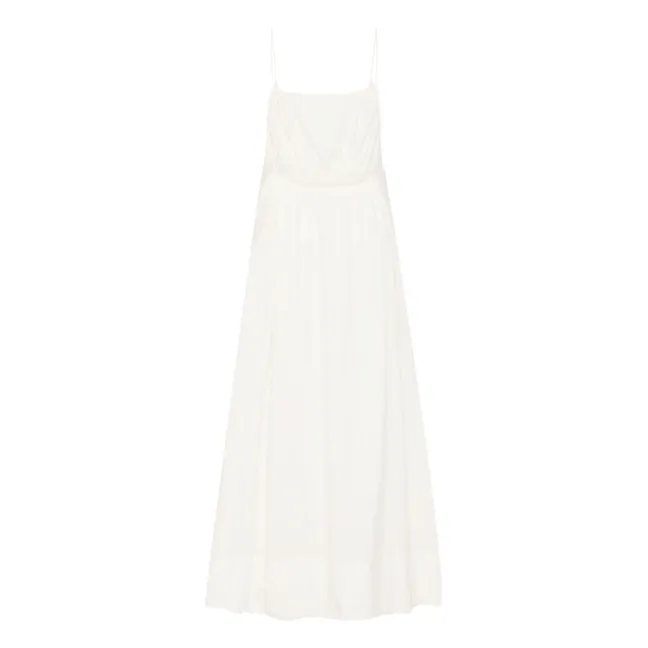 Relaxed Drawstring Dress | White